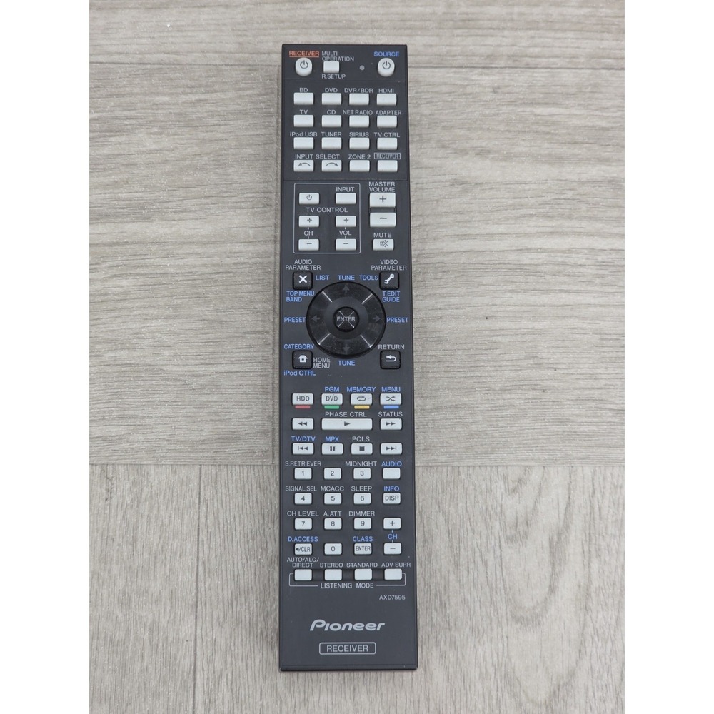OEM Pioneer Receiver AV Remote Control AXD7595 Black Replacement Audio